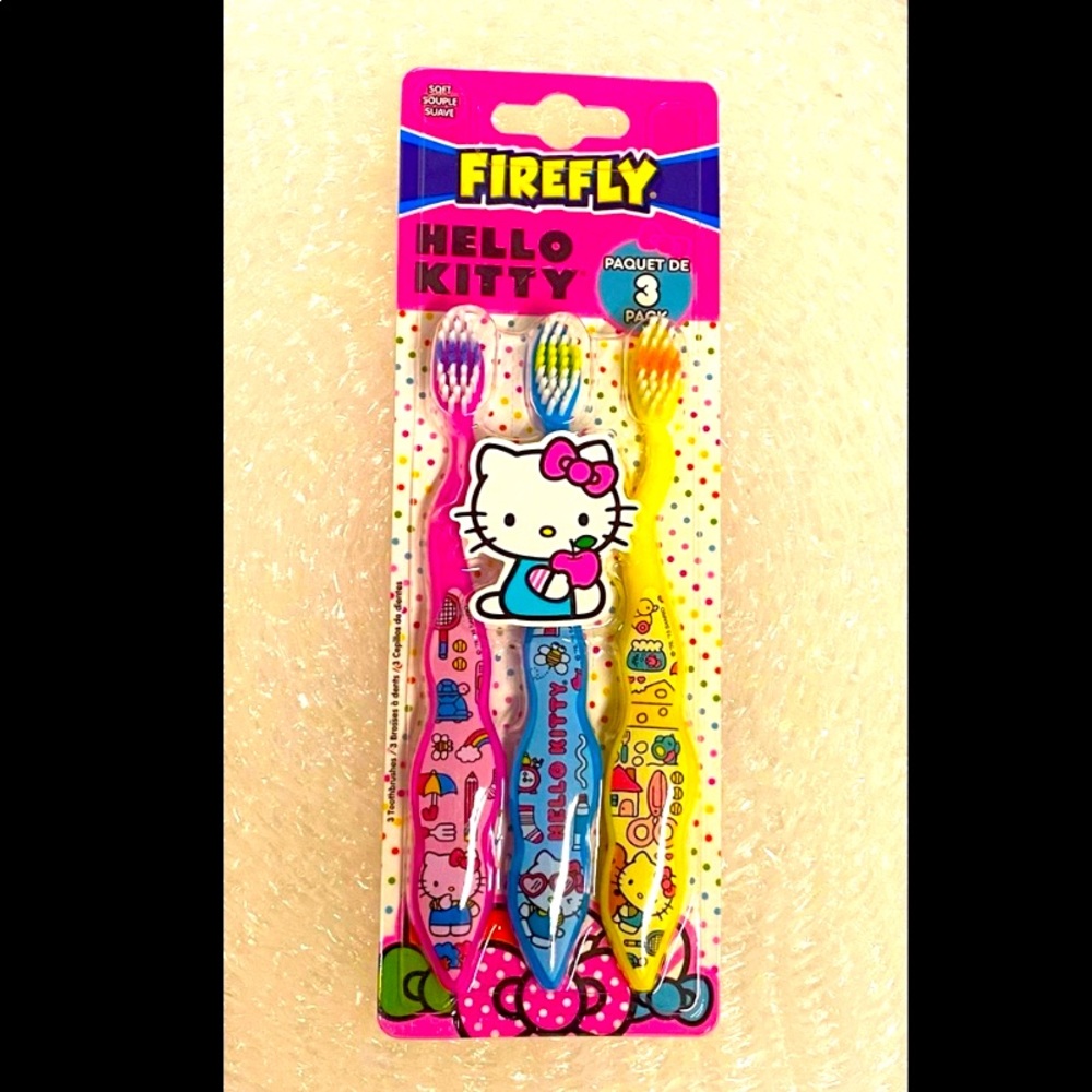 New. Hello Kitty 3pc Toothbrushes.